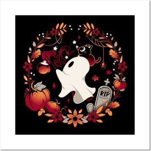 Spooky Wishes - Cute Halloween Ghost Posters and Art